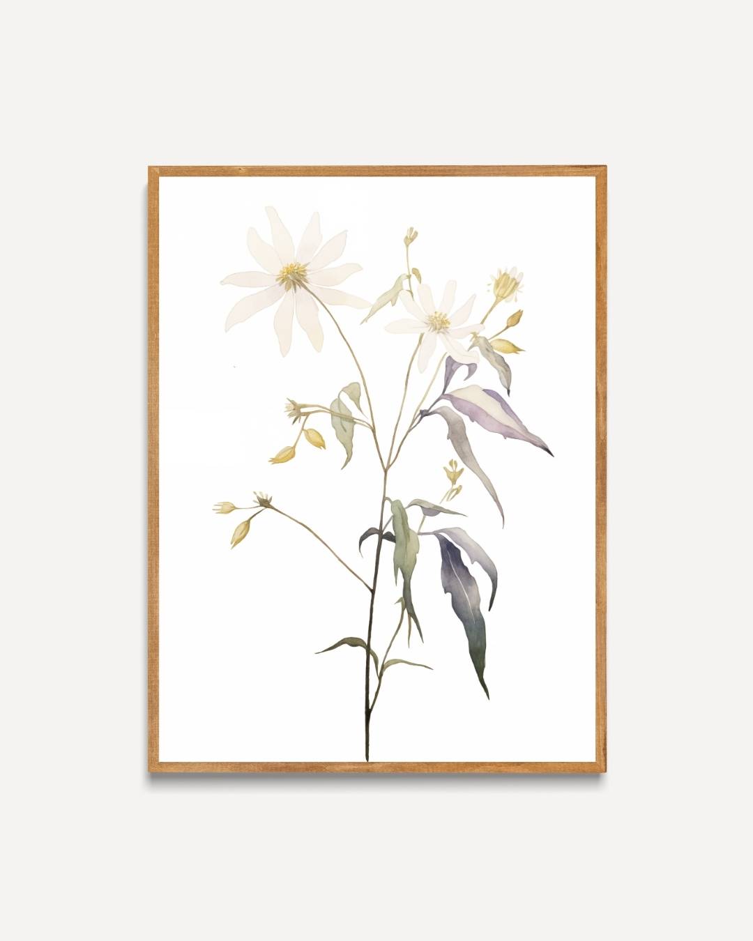 Zachte bloemen in waterverf Poster – portret poster als wanddecoratie