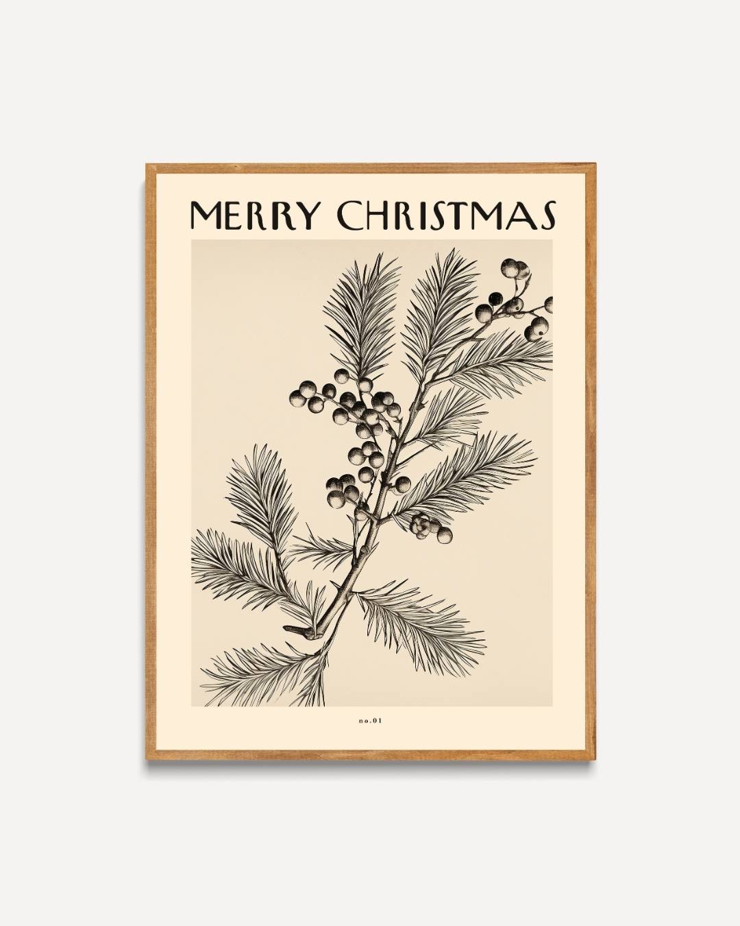 Merry Christmas botanische Poster – portret poster als wanddecoratie