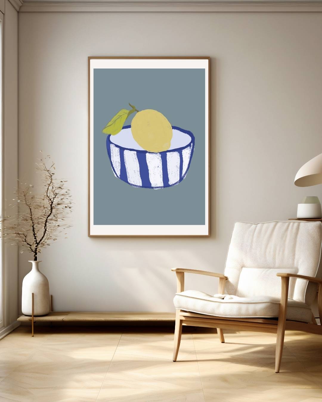 Citroenschaal Poster – staande poster voor modern interieur