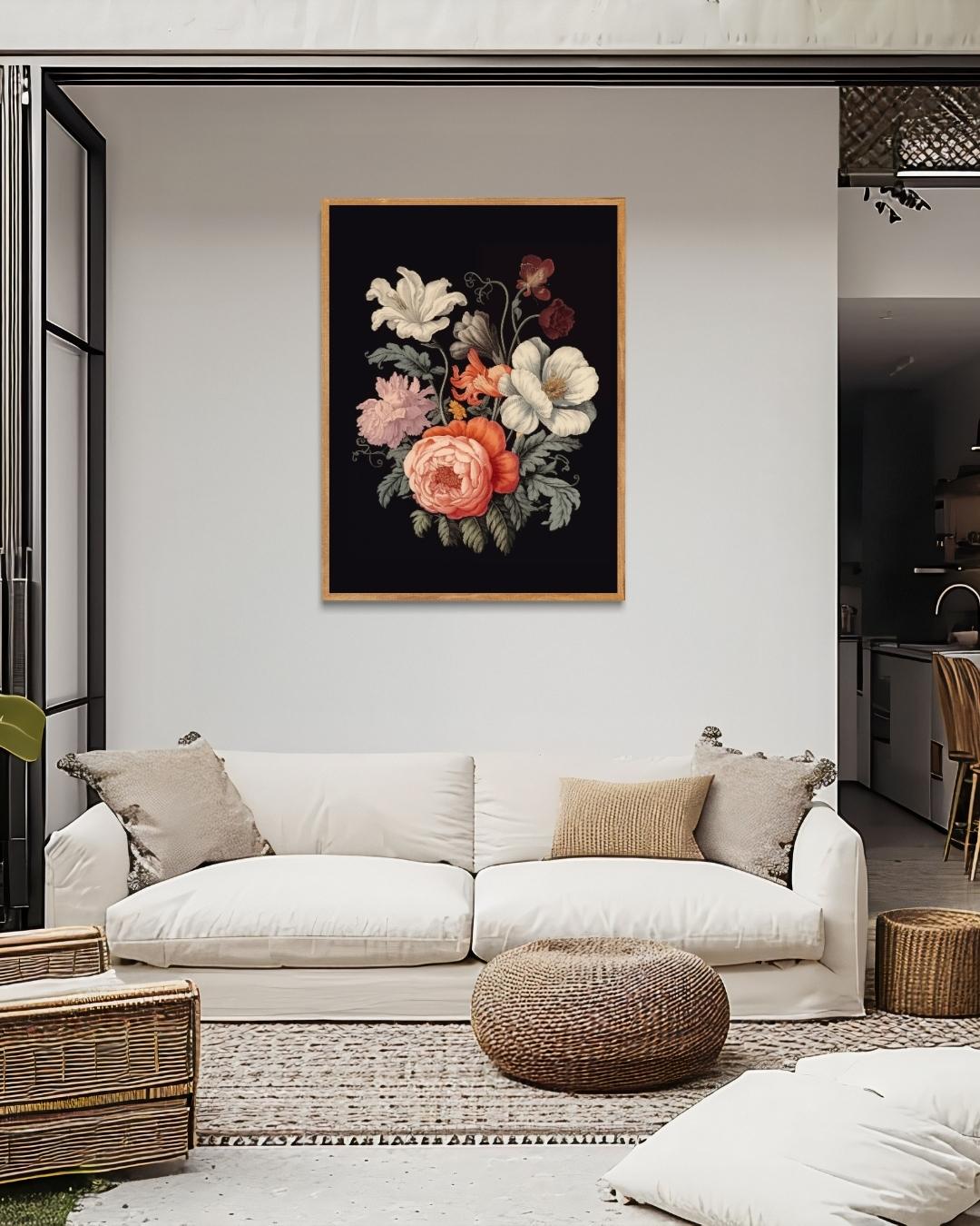 Stille Bloemenpracht Poster – staande poster voor modern interieur