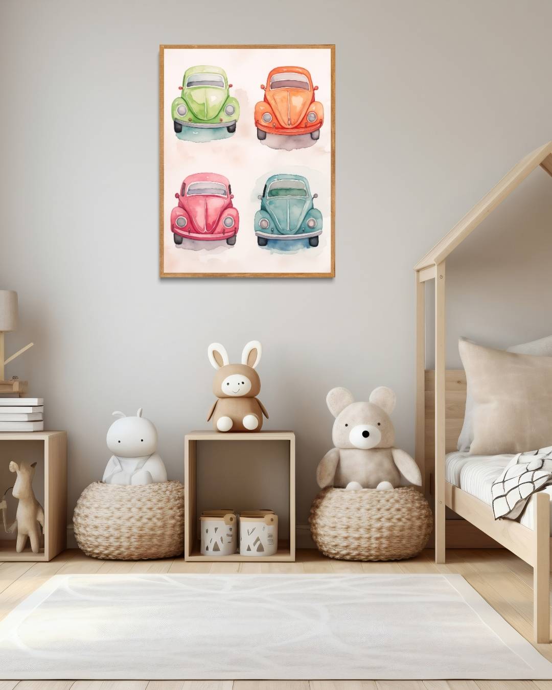 Vintage kevers in kleur Poster – staande poster voor modern interieur