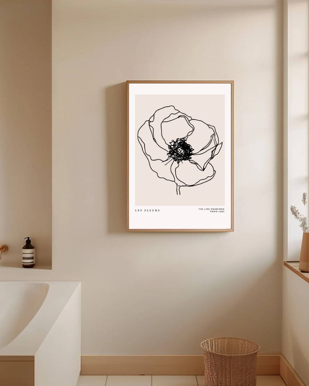 Abstracte bloem Poster – staande poster voor modern interieur