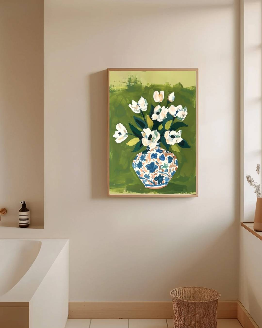 Bloemen in vaas Poster – staande poster voor modern interieur