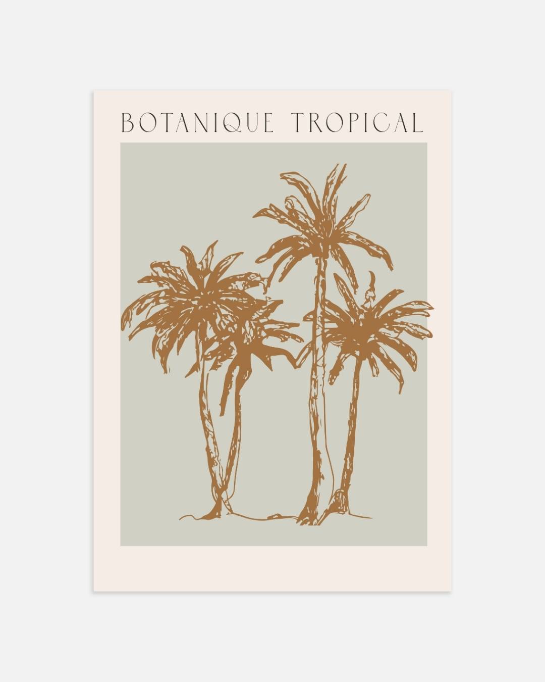 Botanique tropical bruine palmbomen poster – portret wanddecoratie van WallArtistic
