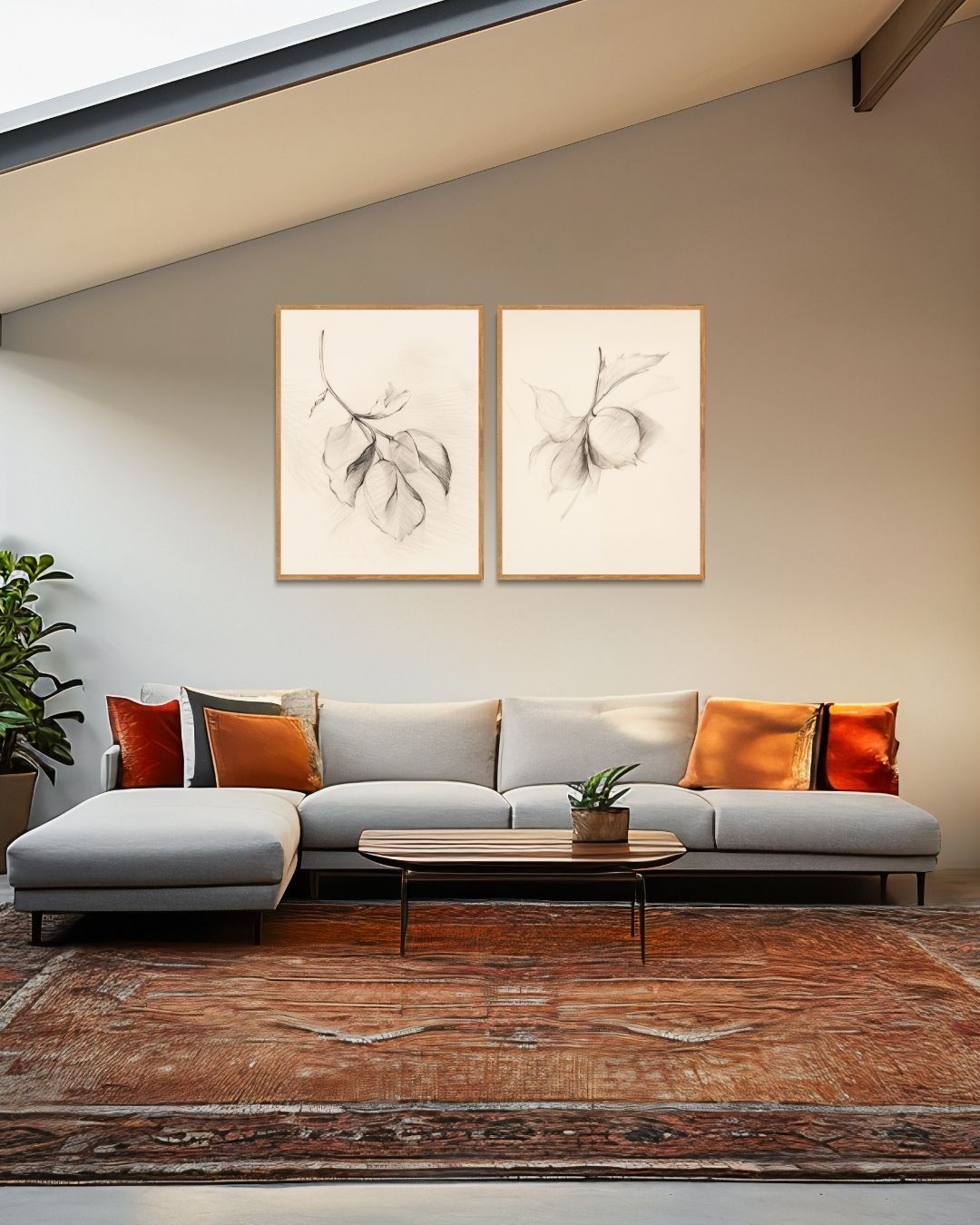 Botanische schetsen Posterset – 2-luik posterset als wanddecoratie