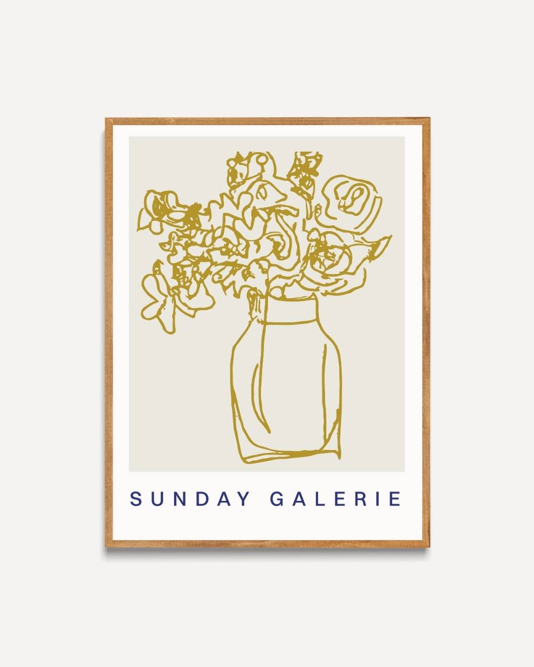 Gele bloemenvaas Poster Kunstwerk – portret poster als wanddecoratie