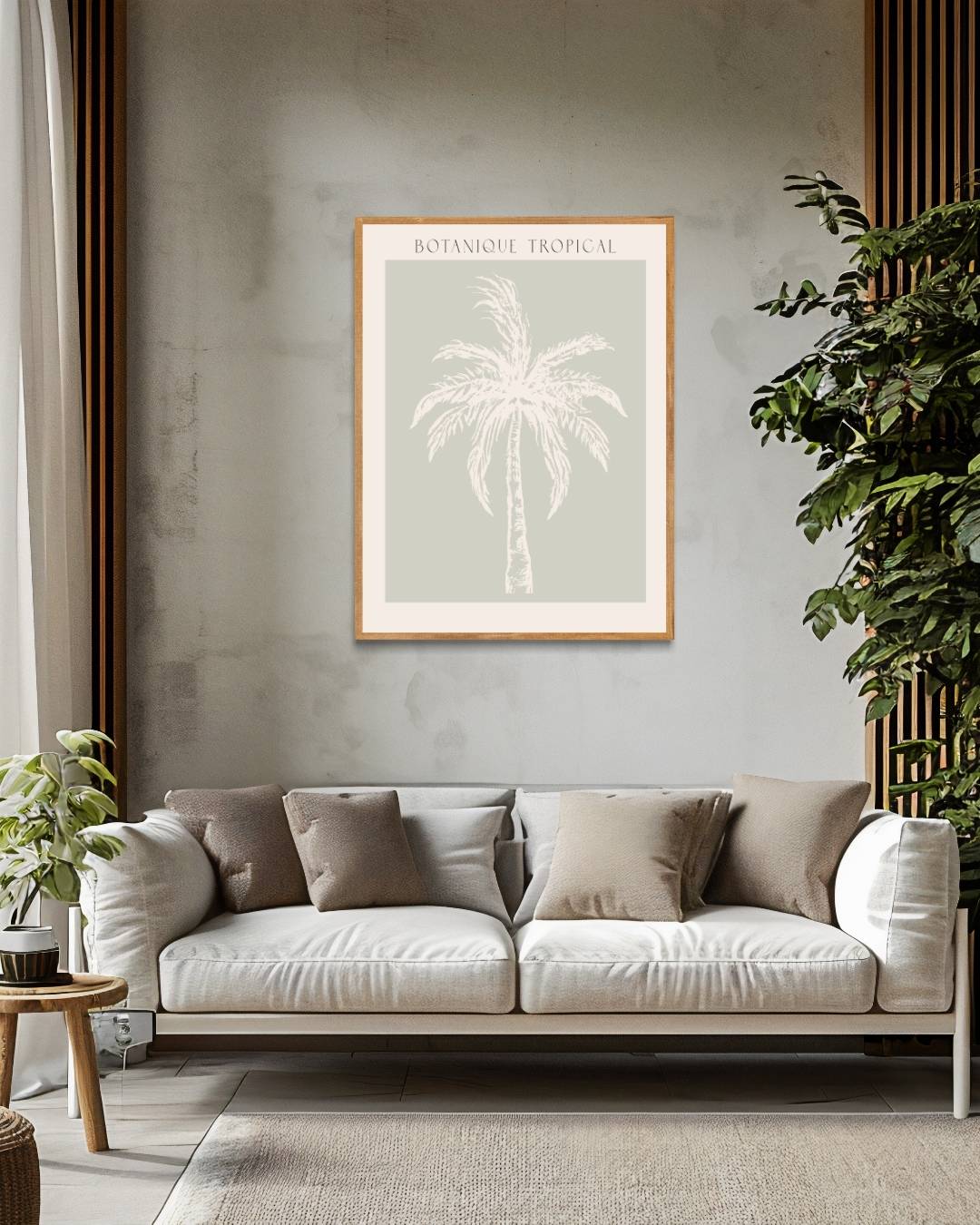 Botanique tropical enkele palmboom poster – staande poster voor modern interieur