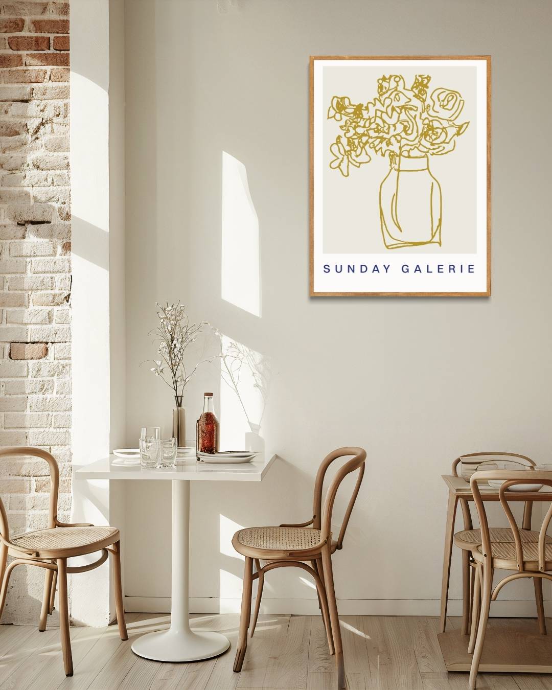 Gele bloemenvaas Poster Kunstwerk – staande poster voor modern interieur
