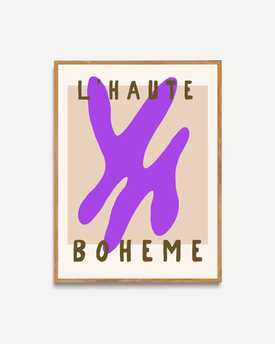 Paarse abstracte vorm L'Haute Bohème Poster – portret poster als wanddecoratie
