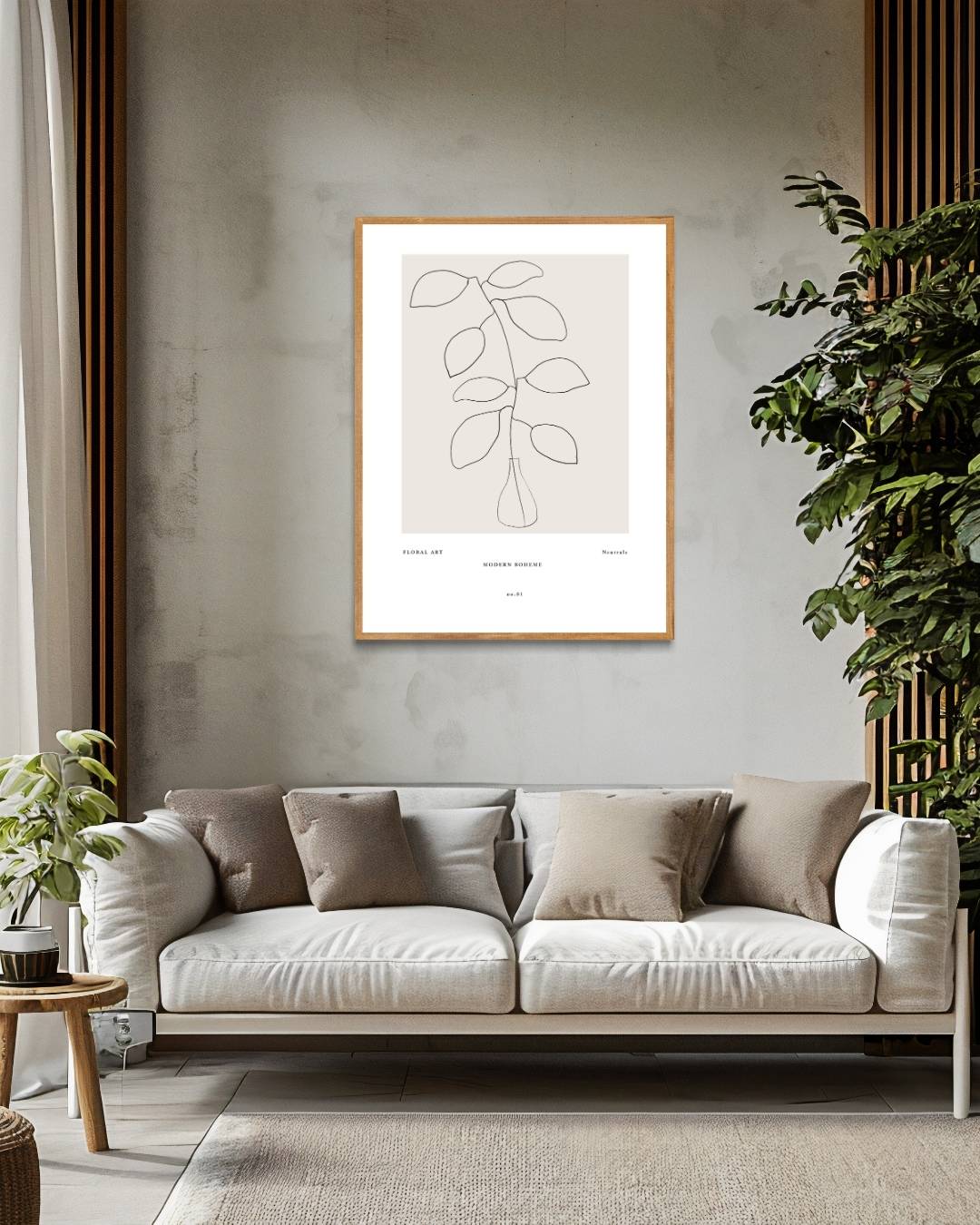 Neutrale botanische kunst Poster – staande poster voor modern interieur