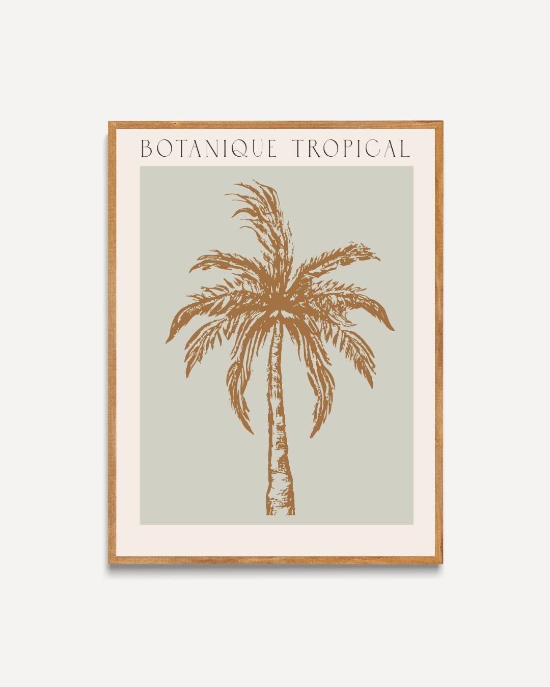 Botanique tropical bruine enkele palmboom poster – portret poster als wanddecoratie