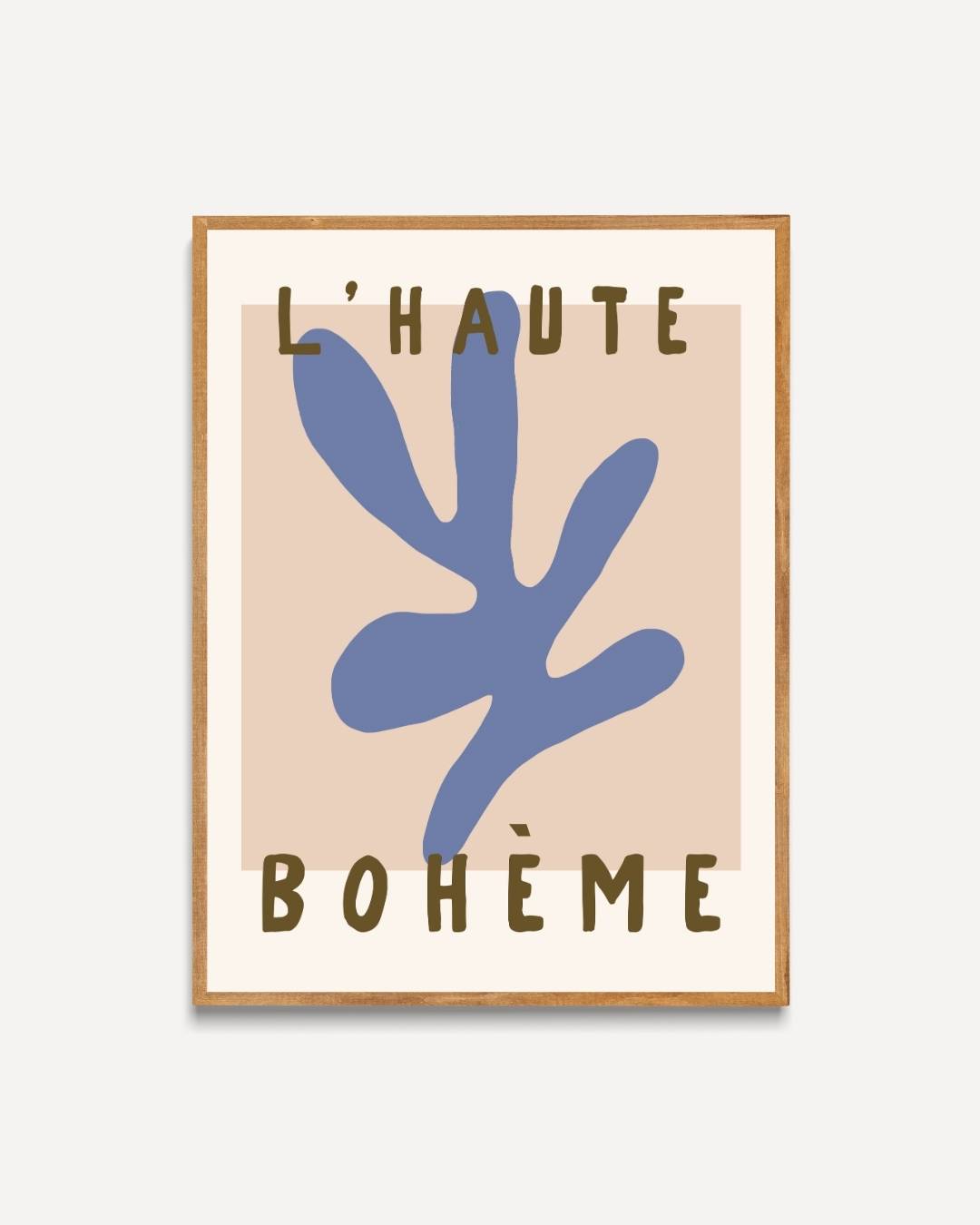Blauwe abstracte vorm L'Haute Bohème Poster – portret poster als wanddecoratie