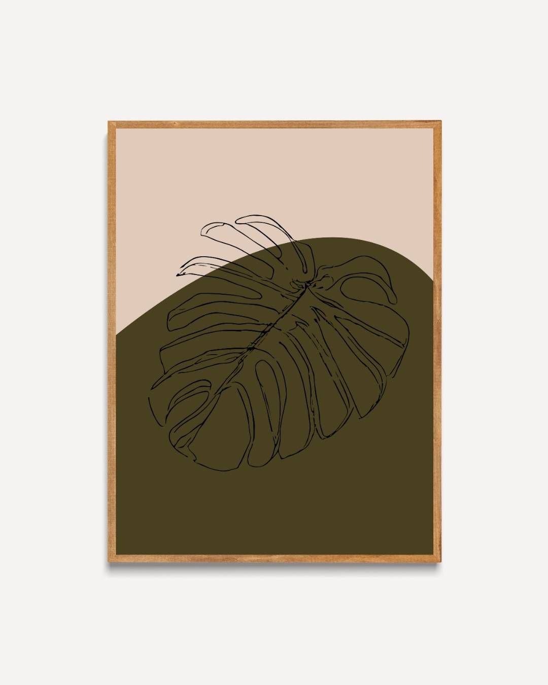 Monstera abstract groene poster – portret poster als wanddecoratie