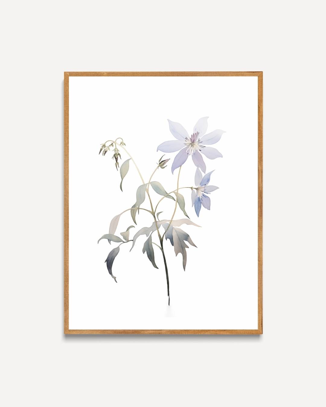 Prachtige blauwe bloem Poster – portret poster als wanddecoratie