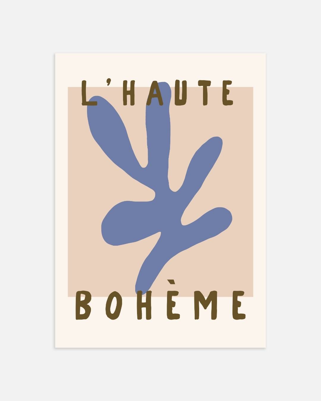 Blauwe abstracte vorm L'Haute Bohème Poster – portret wanddecoratie van WallArtistic