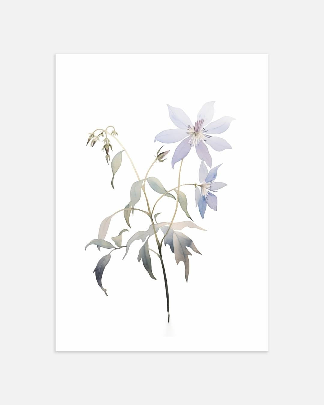 Prachtige blauwe bloem Poster – portret wanddecoratie van WallArtistic
