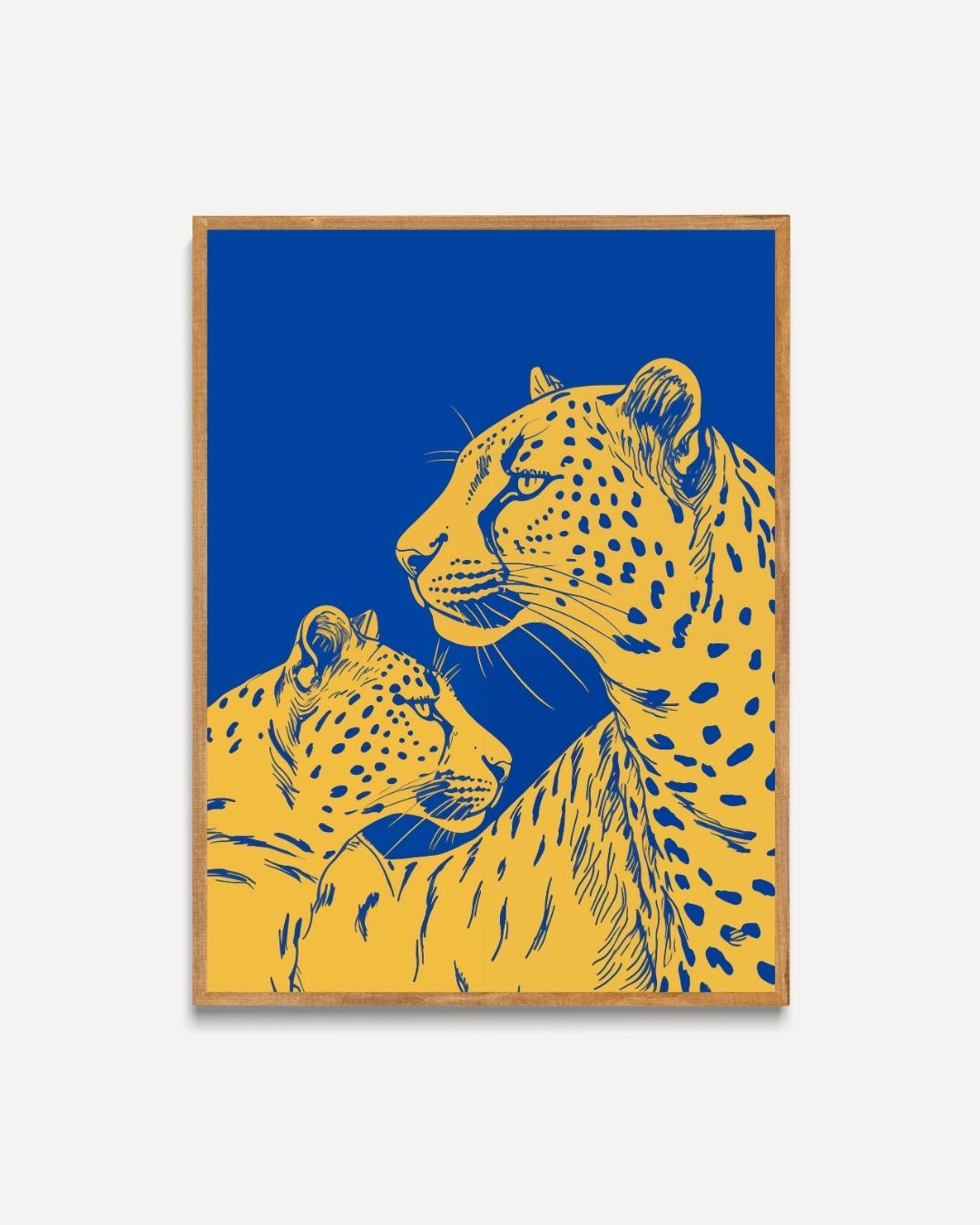 Twee Luipaarden Poster – portret poster als wanddecoratie