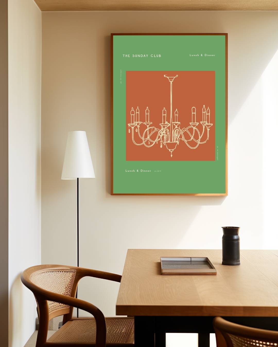 The Sunday Club klassieke kroonluchter Poster – staande poster voor modern interieur