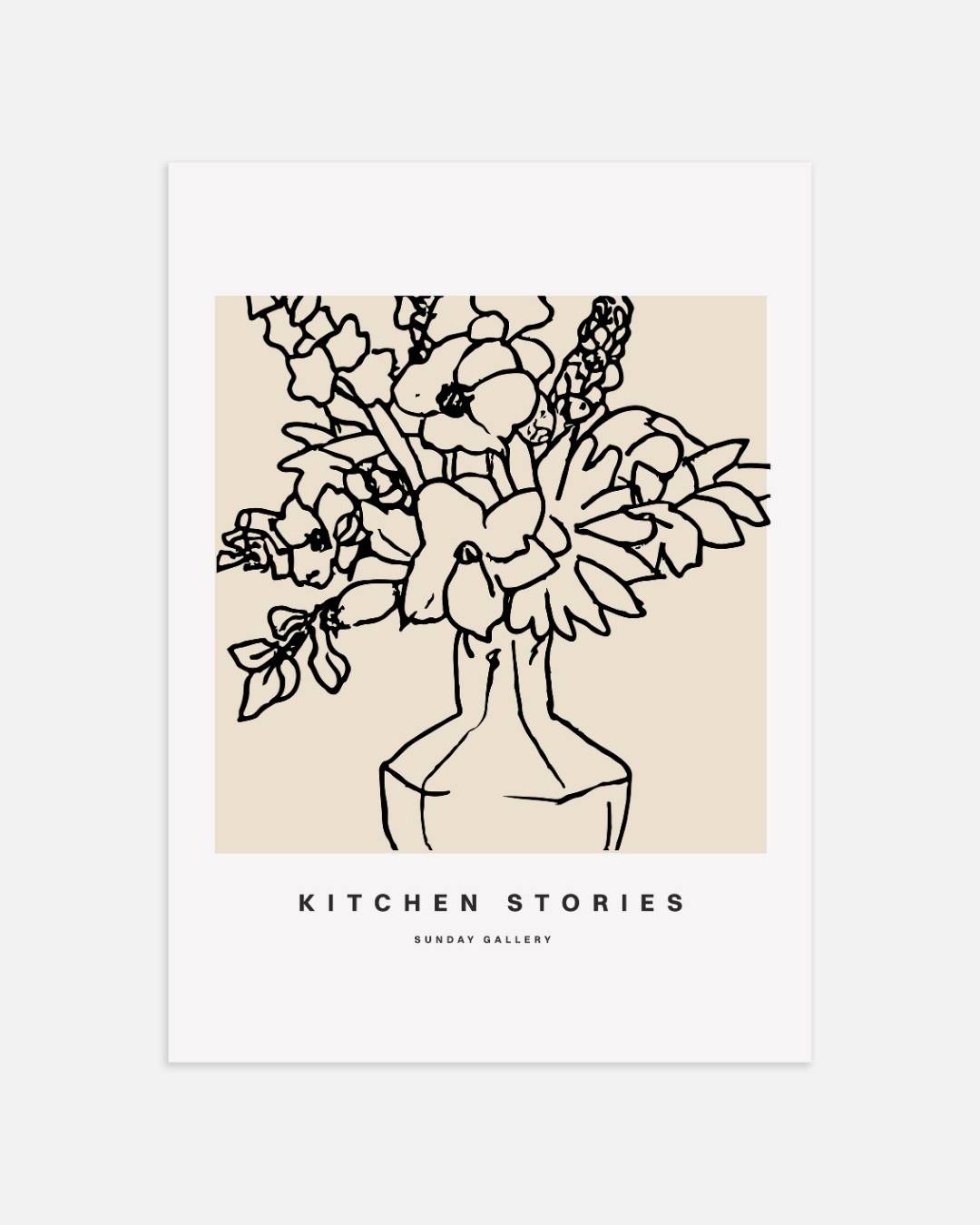 Minimalistische bloemenvaas Poster – portret wanddecoratie van WallArtistic