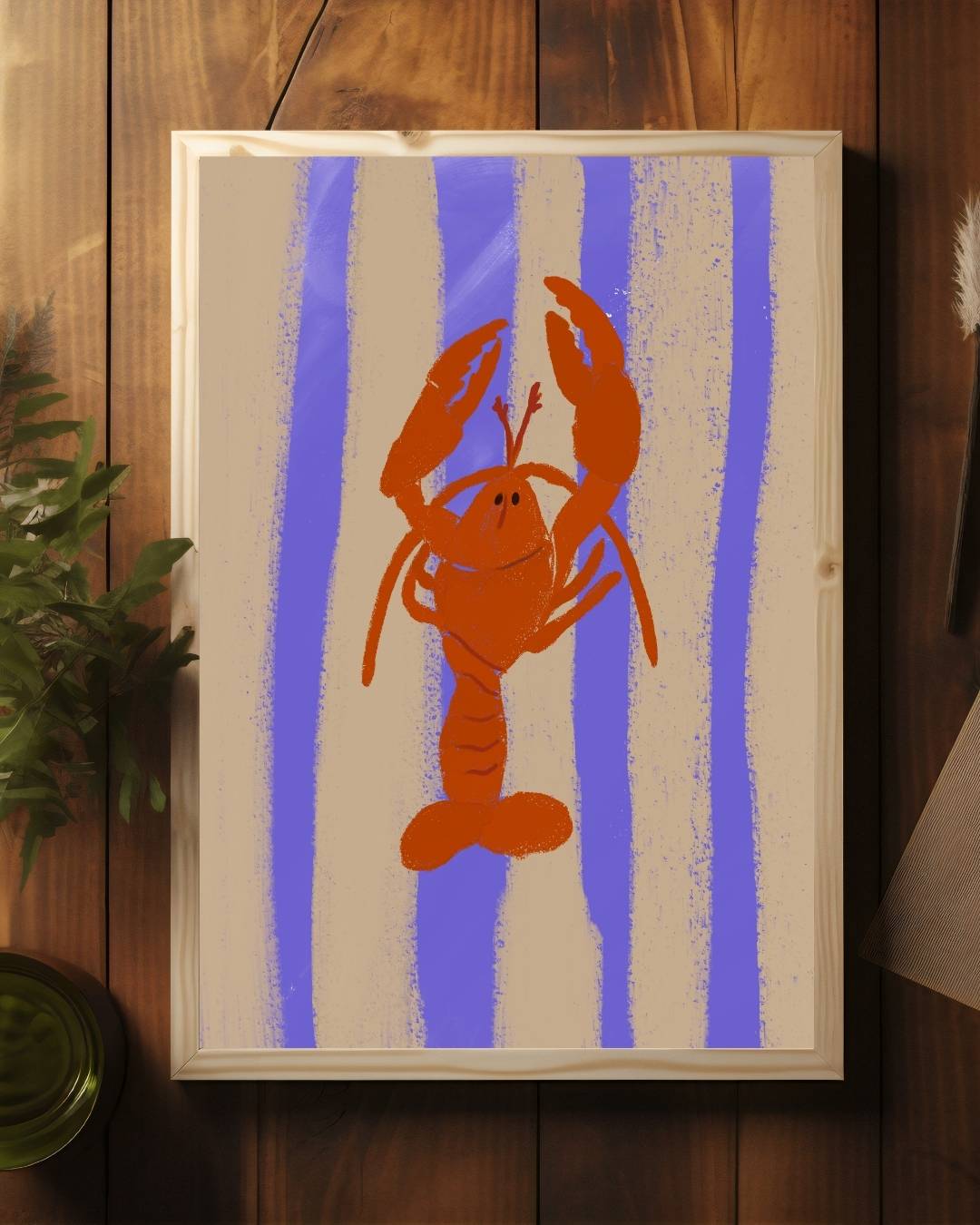 Kreeft op strepen Poster – staande poster voor modern interieur