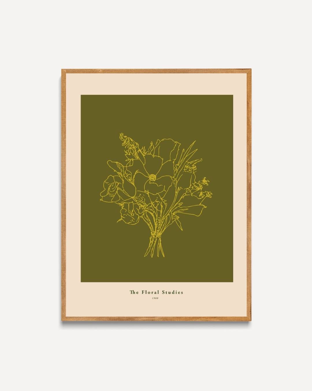 Groene bloemenstudie Poster – portret poster als wanddecoratie