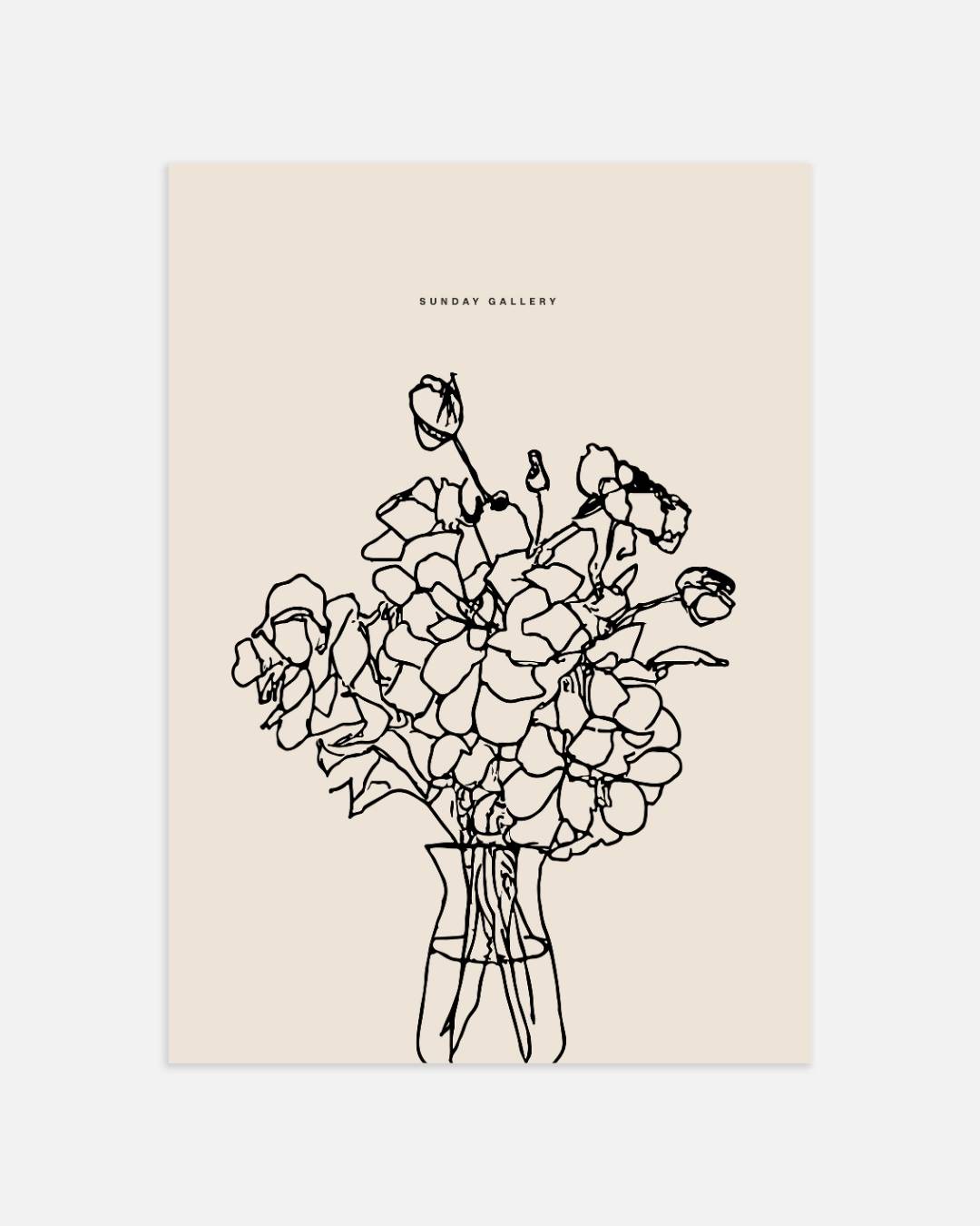 Sunday bloemenvaas Poster – portret wanddecoratie van WallArtistic