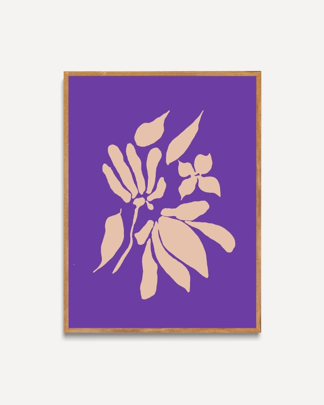 Paarse abstracte bloemensilhouet Poster – portret poster als wanddecoratie