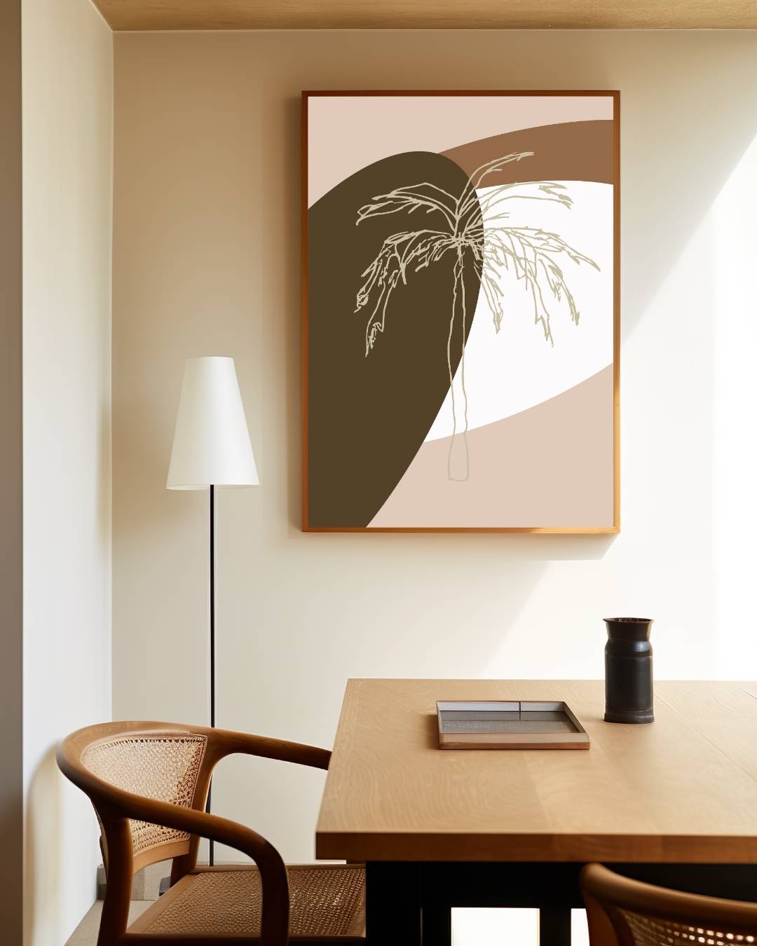 Abstracte palmboom Poster – staande poster voor modern interieur