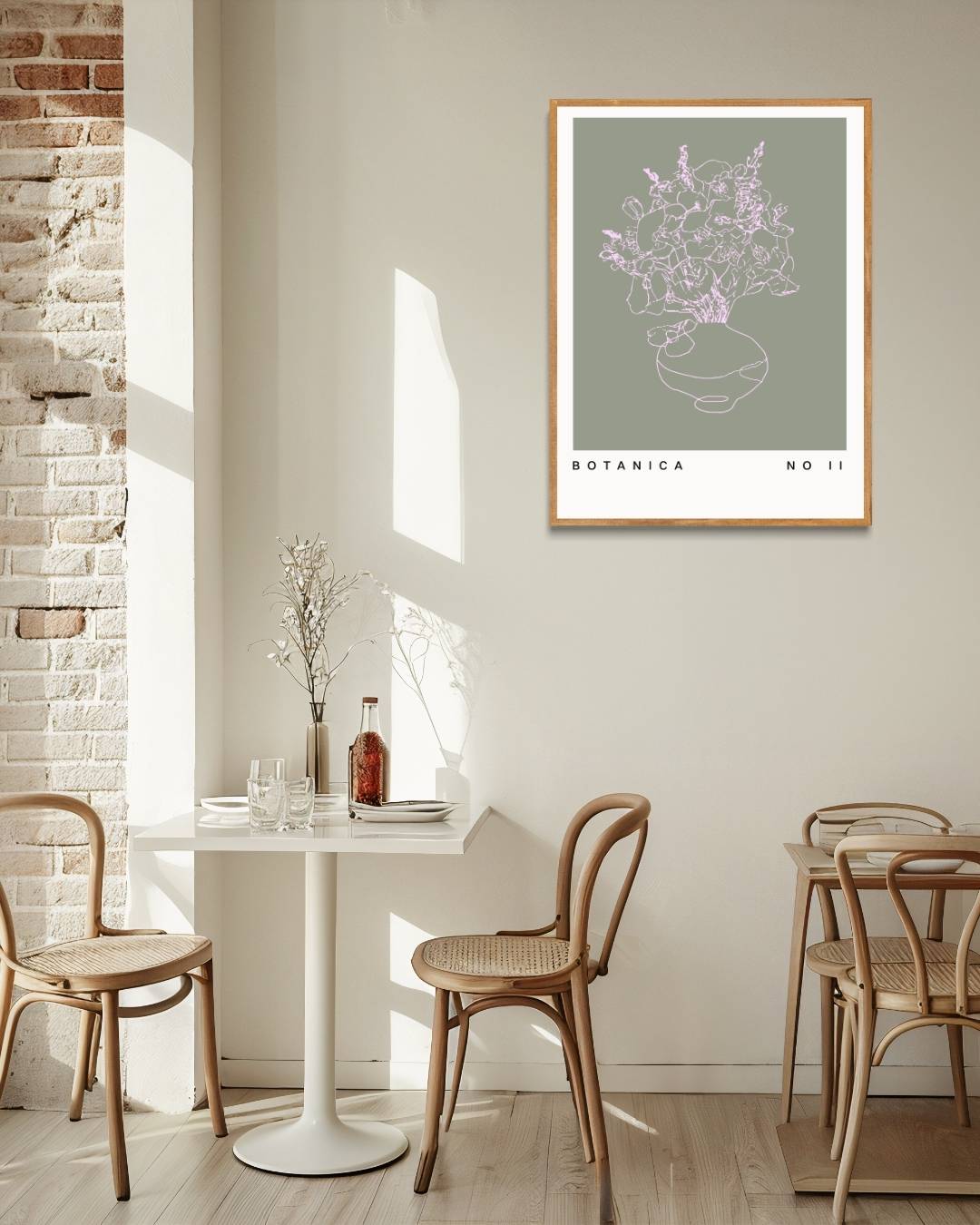Bloemenvaas groen Poster Kunstwerk – staande poster voor modern interieur
