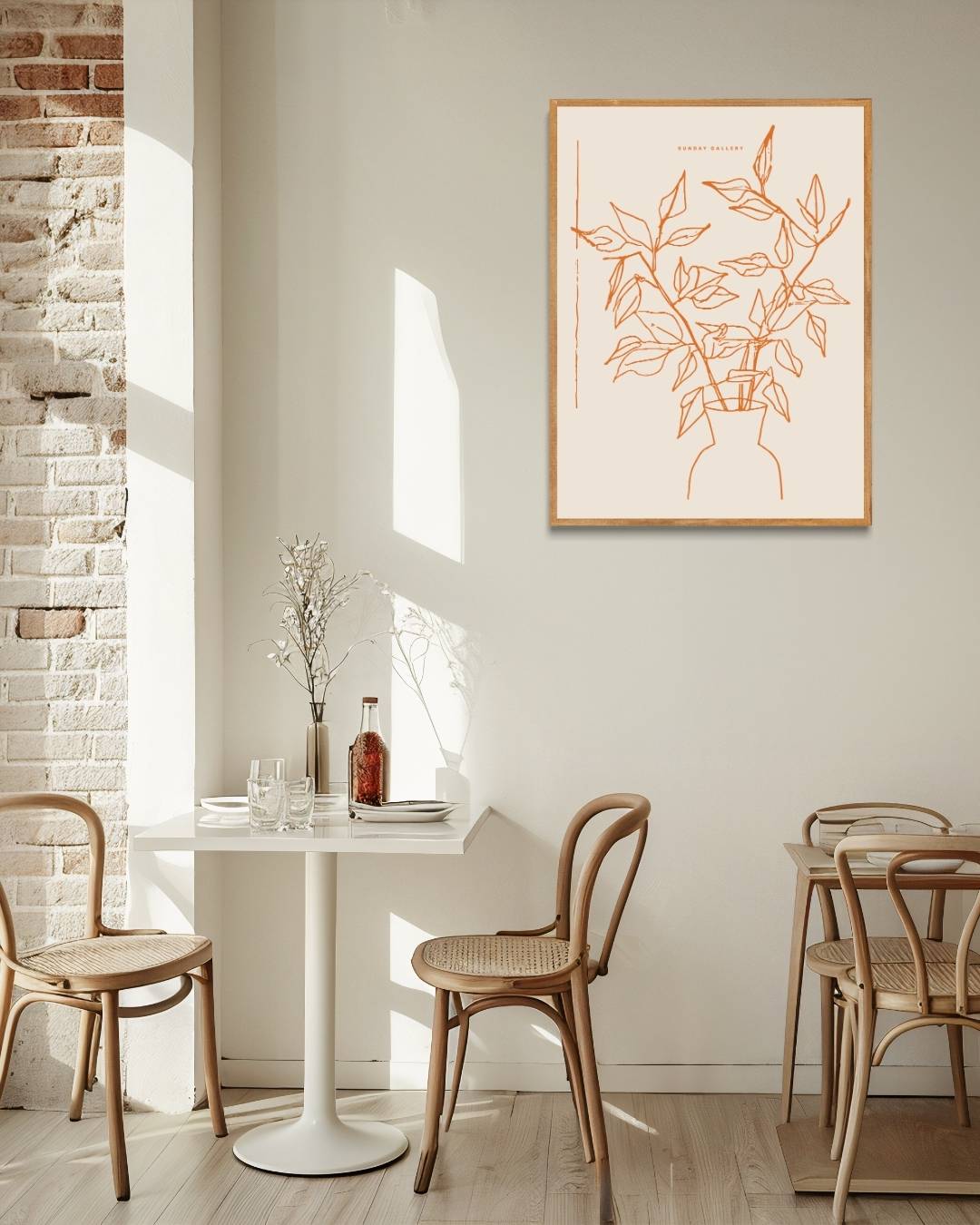 Oranje takken Poster – staande poster voor modern interieur