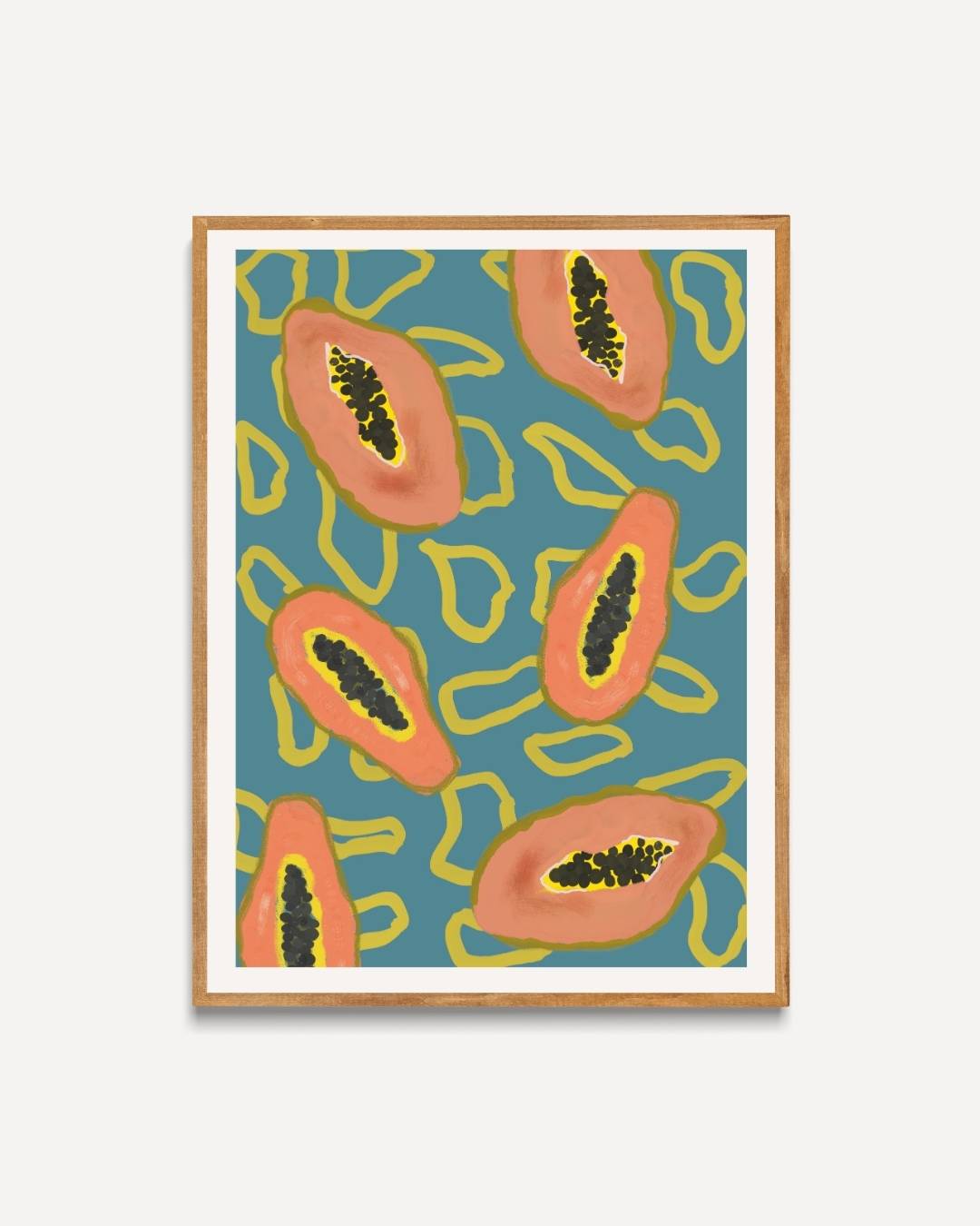 Papaja patroon Poster – portret poster als wanddecoratie