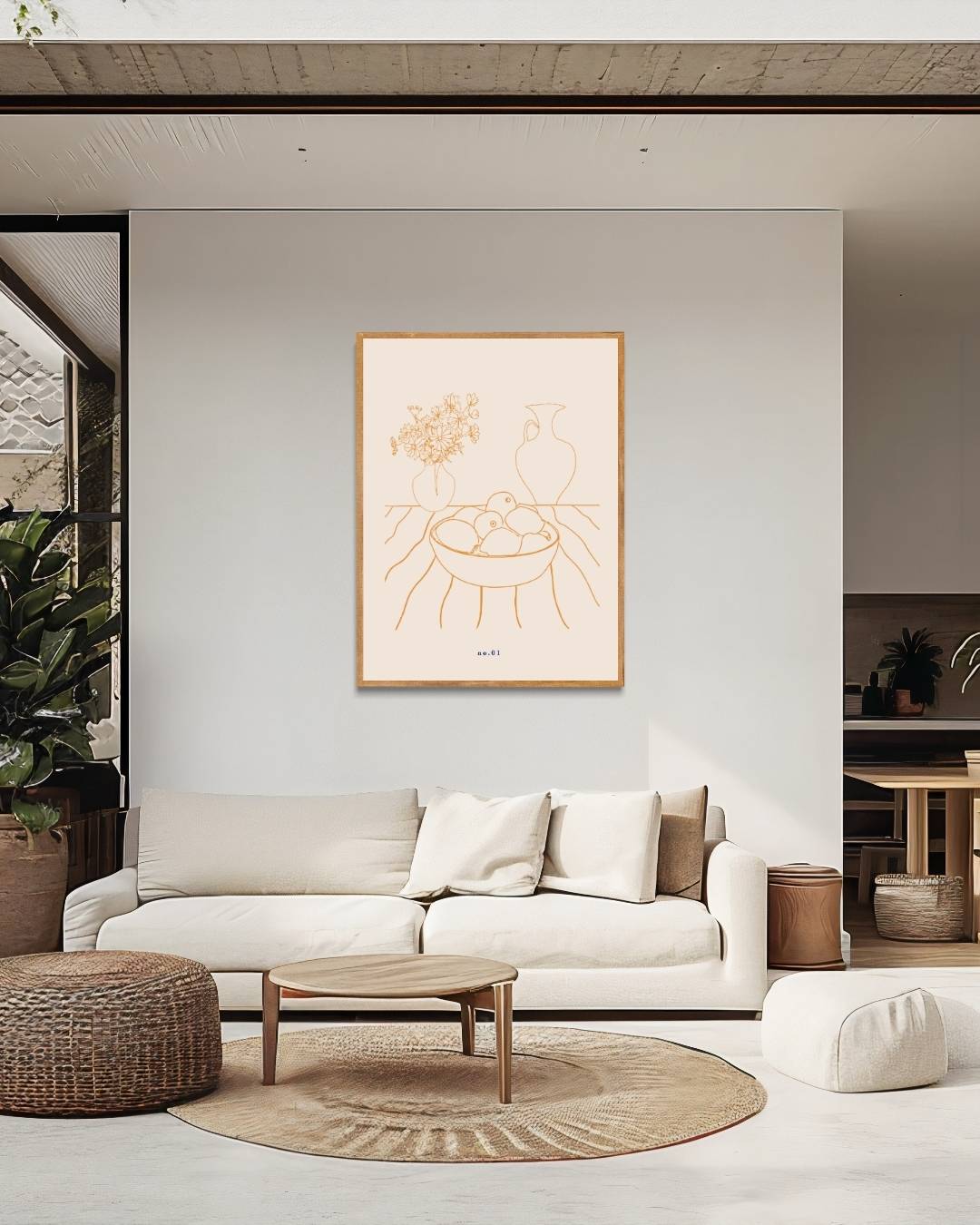 Zacht beige stilleven Poster – staande poster voor modern interieur