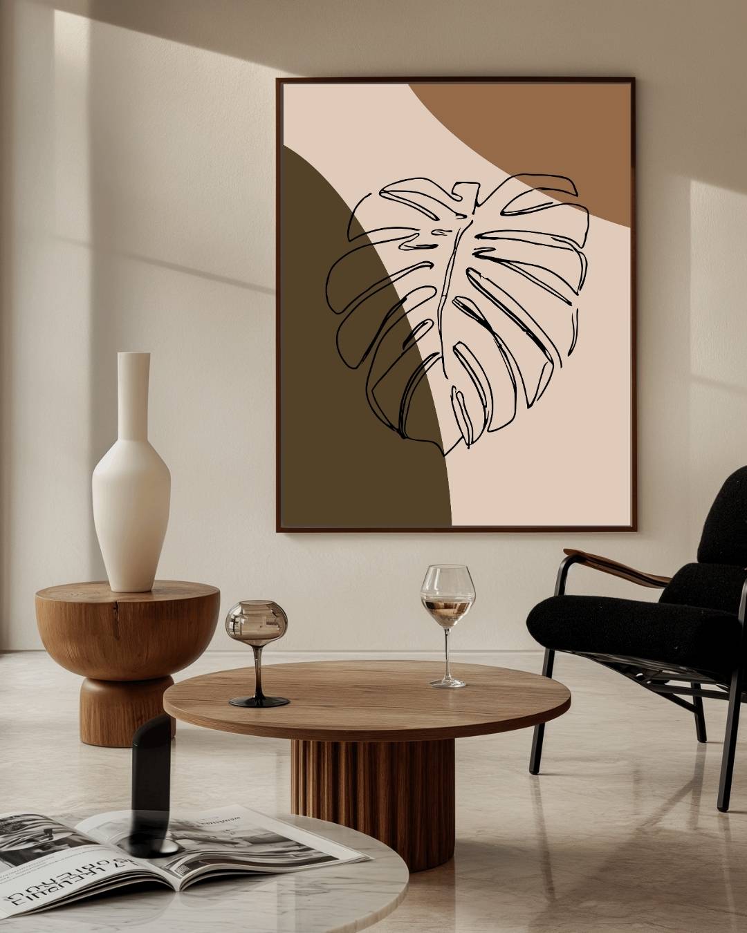 Tropische bladeren poster – staande poster voor modern interieur