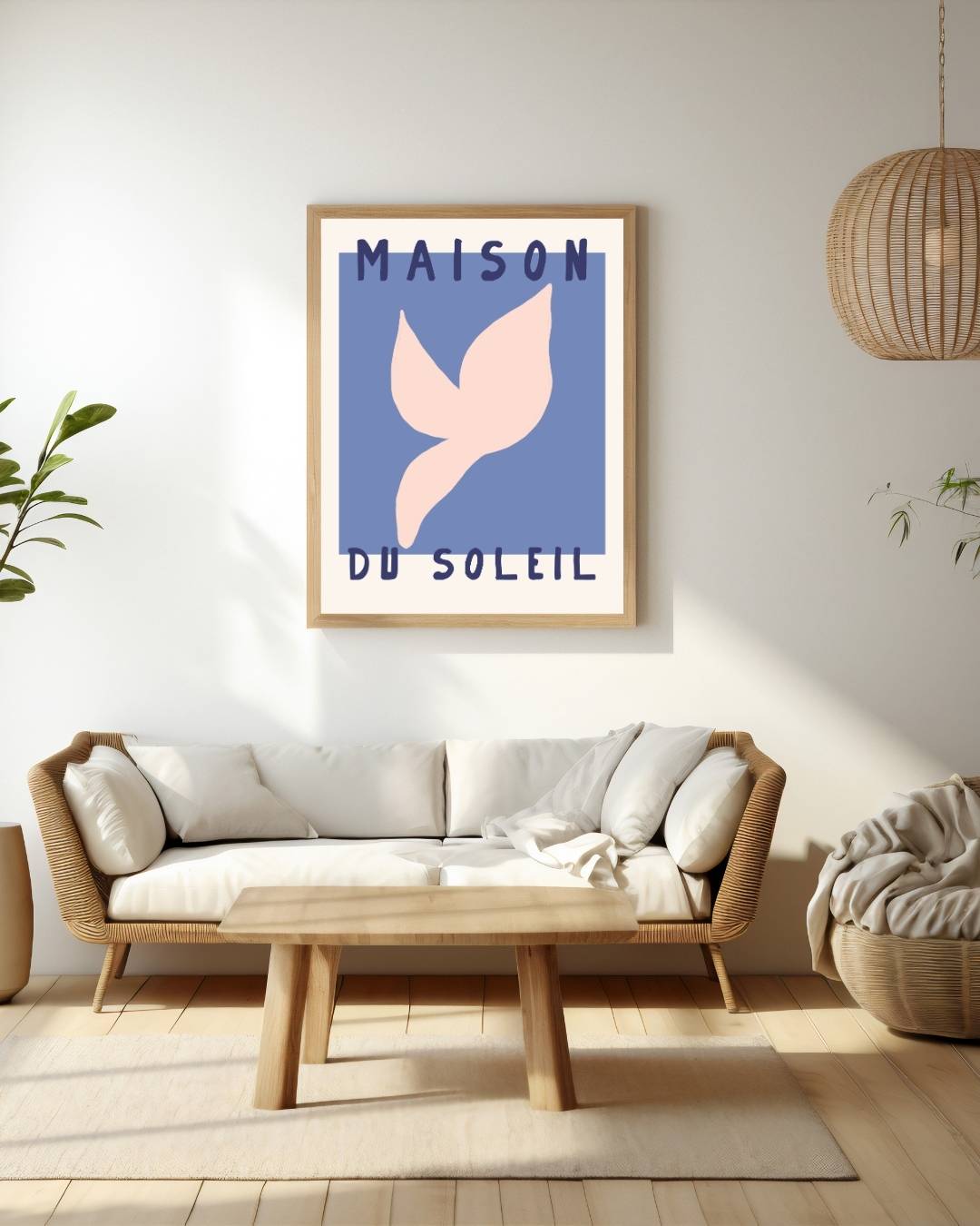 Maison du soleil blauw Poster – staande poster voor modern interieur