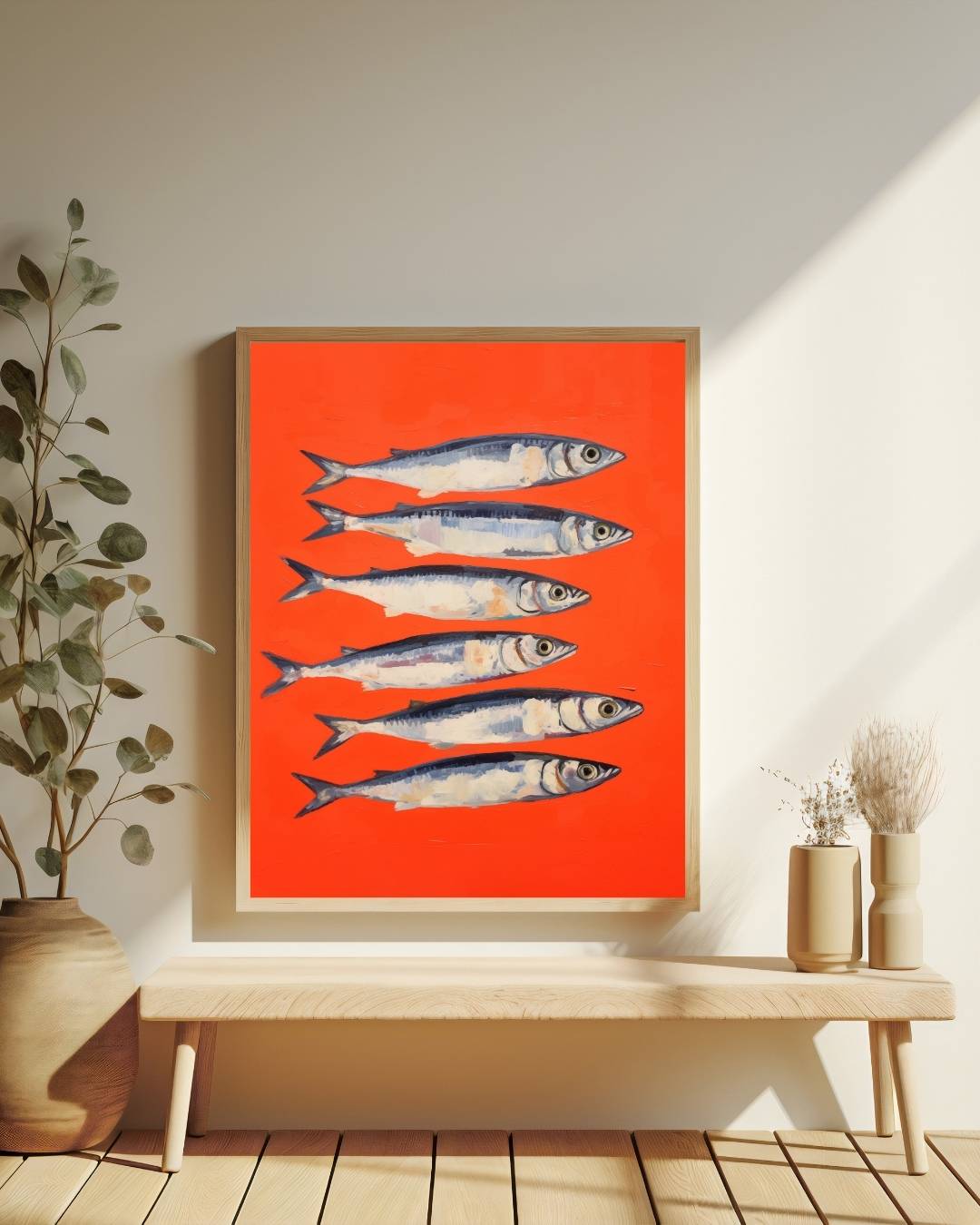 Sardines op rij Poster – staande poster voor modern interieur