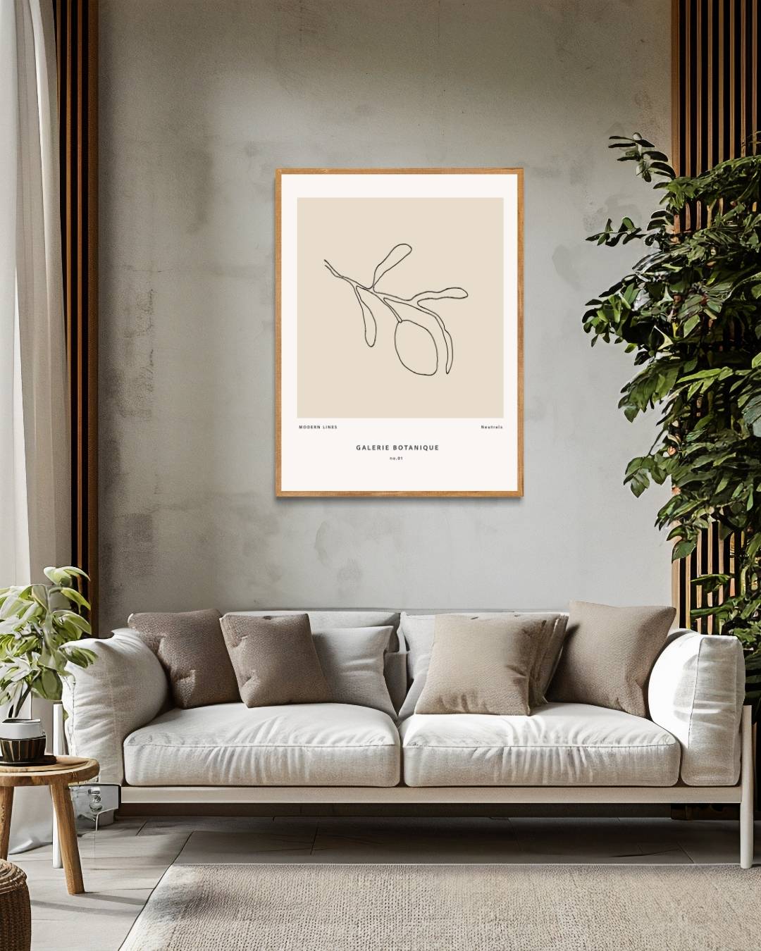 Modern botanical line drawing Poster – staande poster voor modern interieur