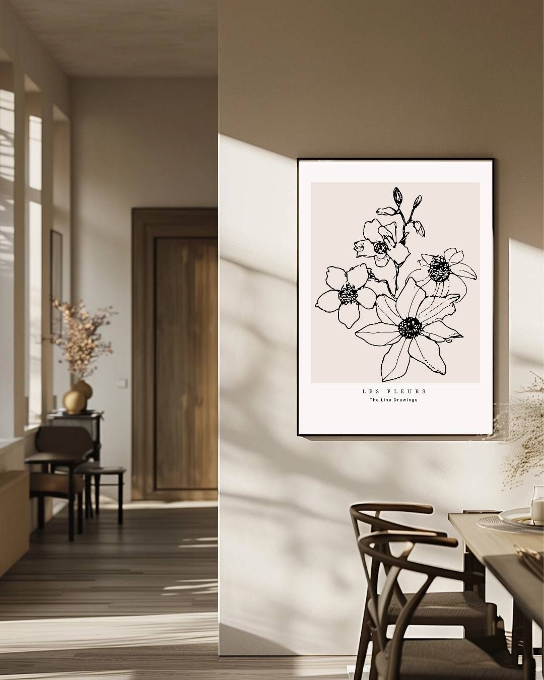 Magnolia schets Poster – staande poster voor modern interieur