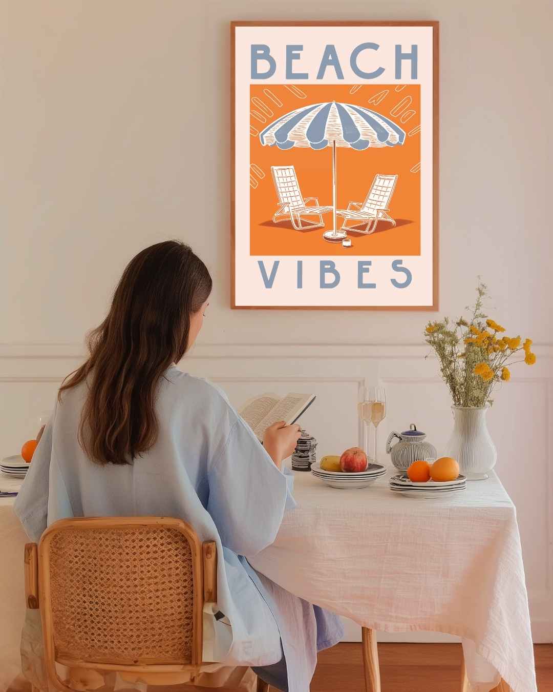 Beach Vibes Poster – staande poster voor modern interieur