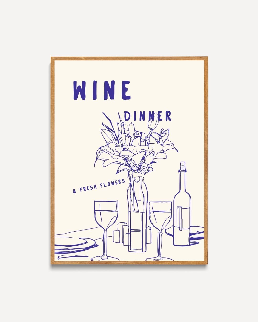 Wine dinner Poster – portret poster als wanddecoratie