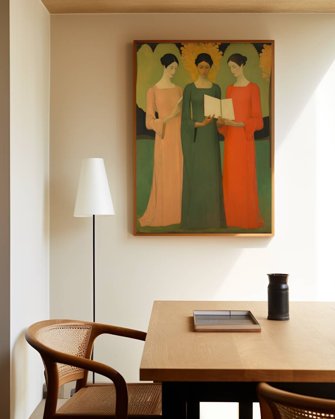 Drie vrouwen in serene kleuren Poster – staande poster voor modern interieur