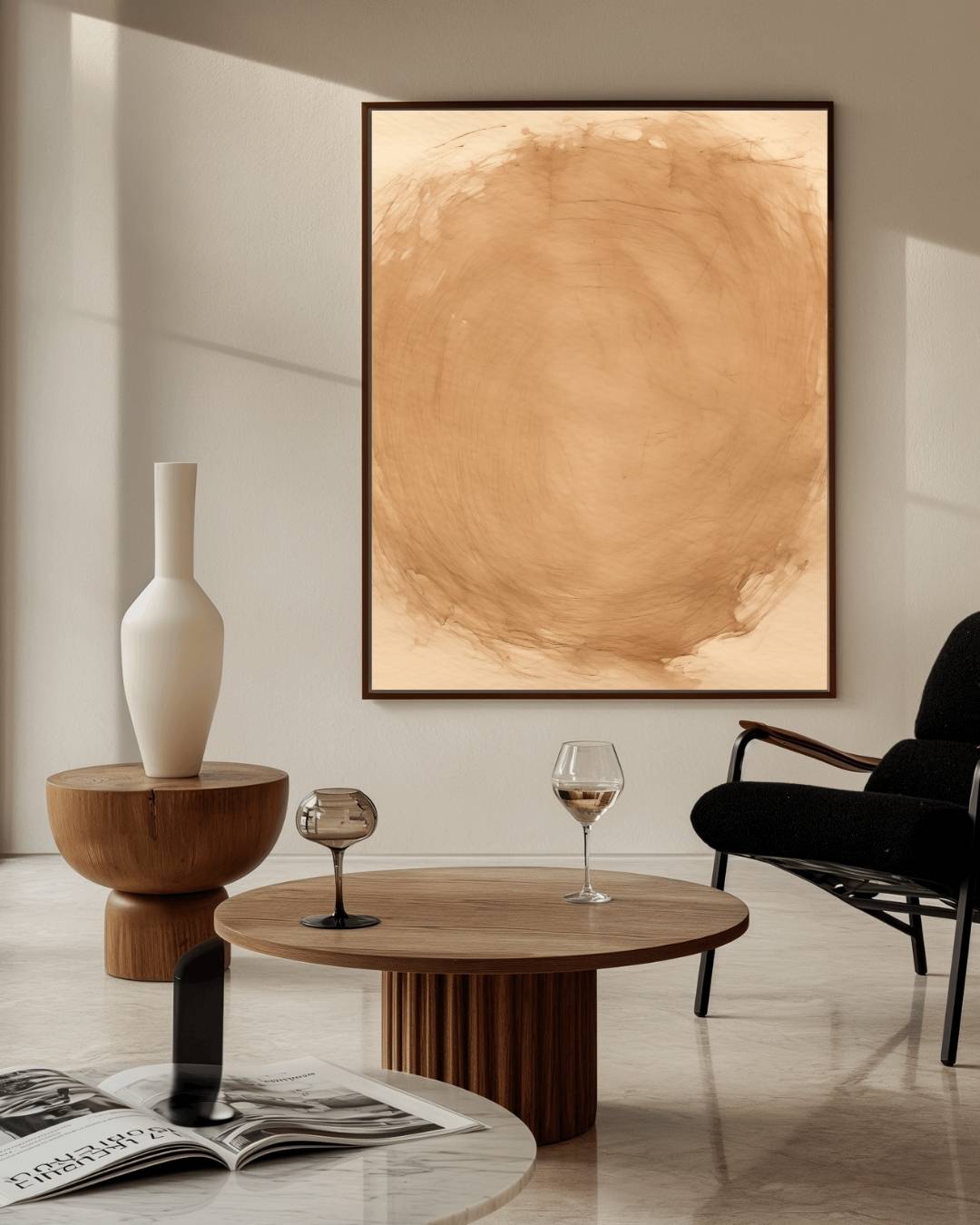 Organisch kleurenspel Poster – staande poster voor modern interieur
