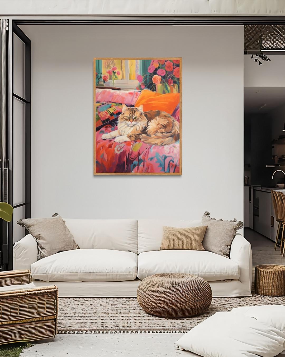 Knusse Kat Poster – staande poster voor modern interieur