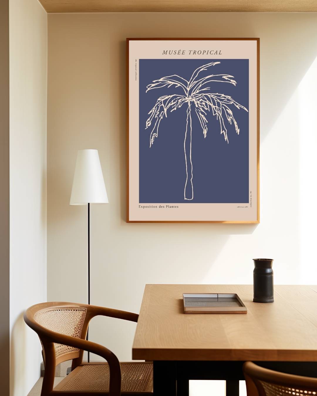 Minimalistische palmboom Poster – staande poster voor modern interieur