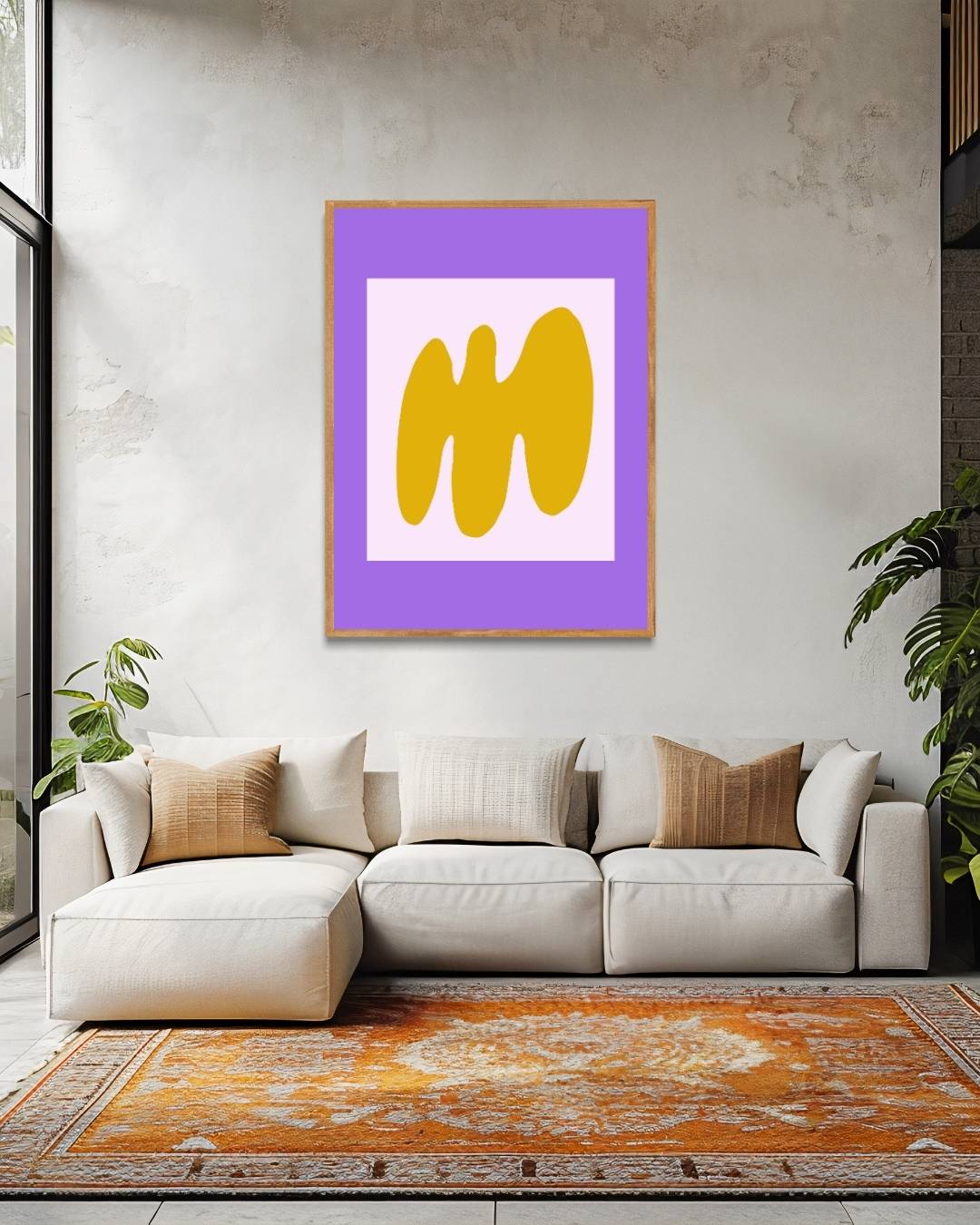 Abstract ochre Poster – staande poster voor modern interieur