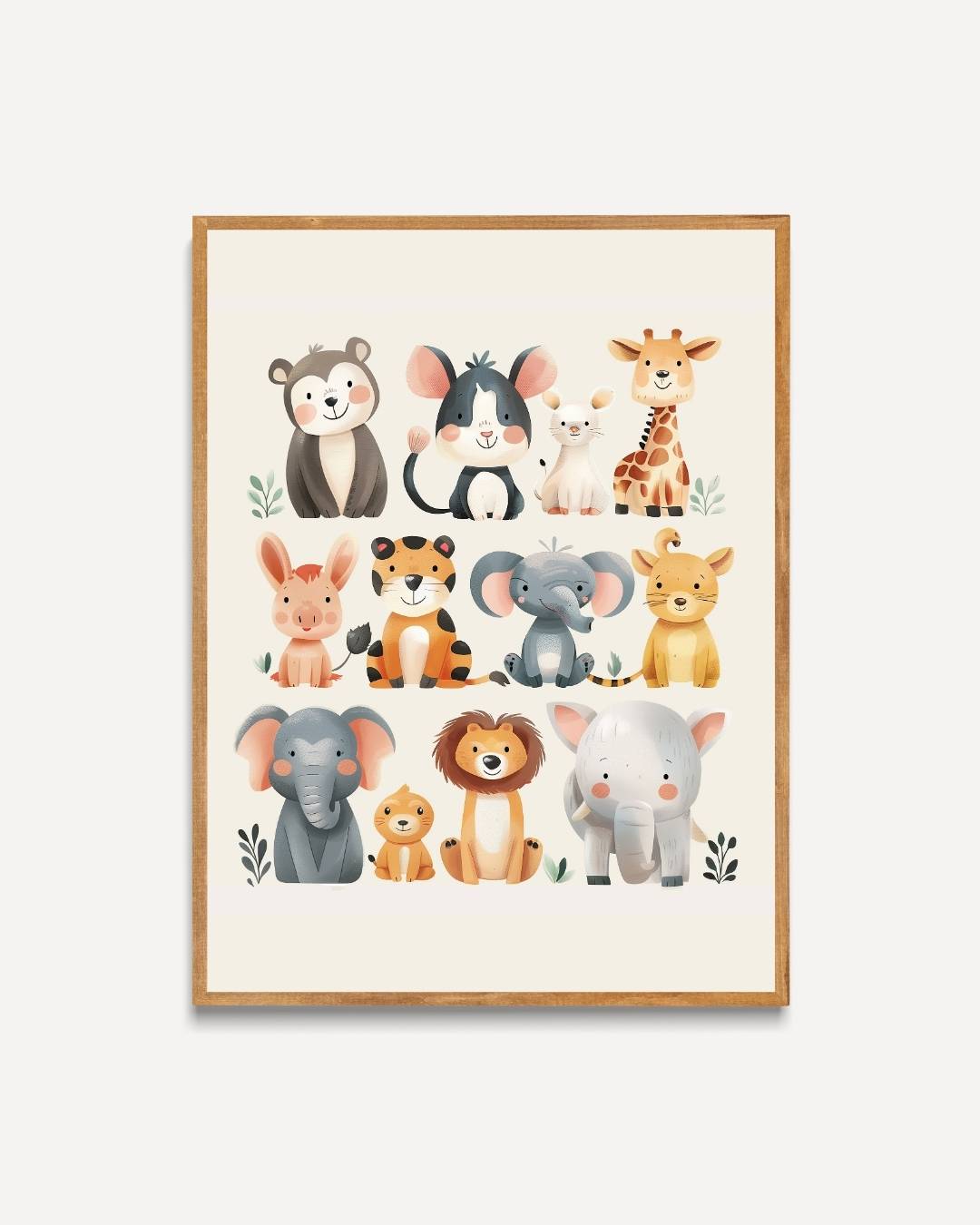 Schattige jungle dieren Poster – portret poster als wanddecoratie