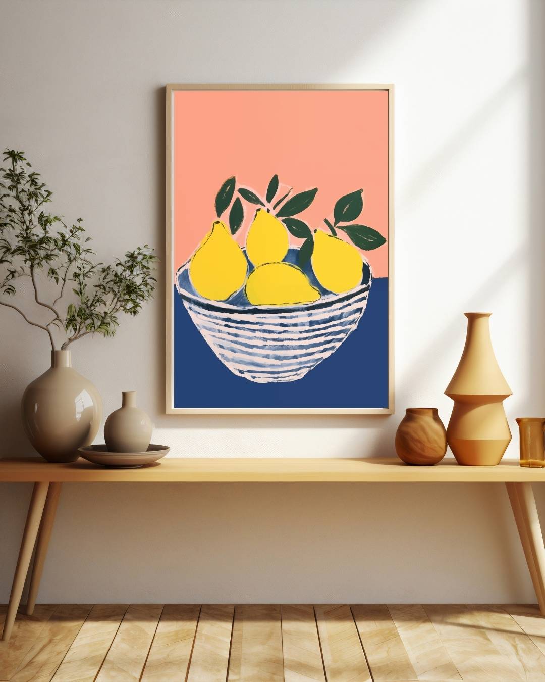 Citroenen in schaal Poster – staande poster voor modern interieur