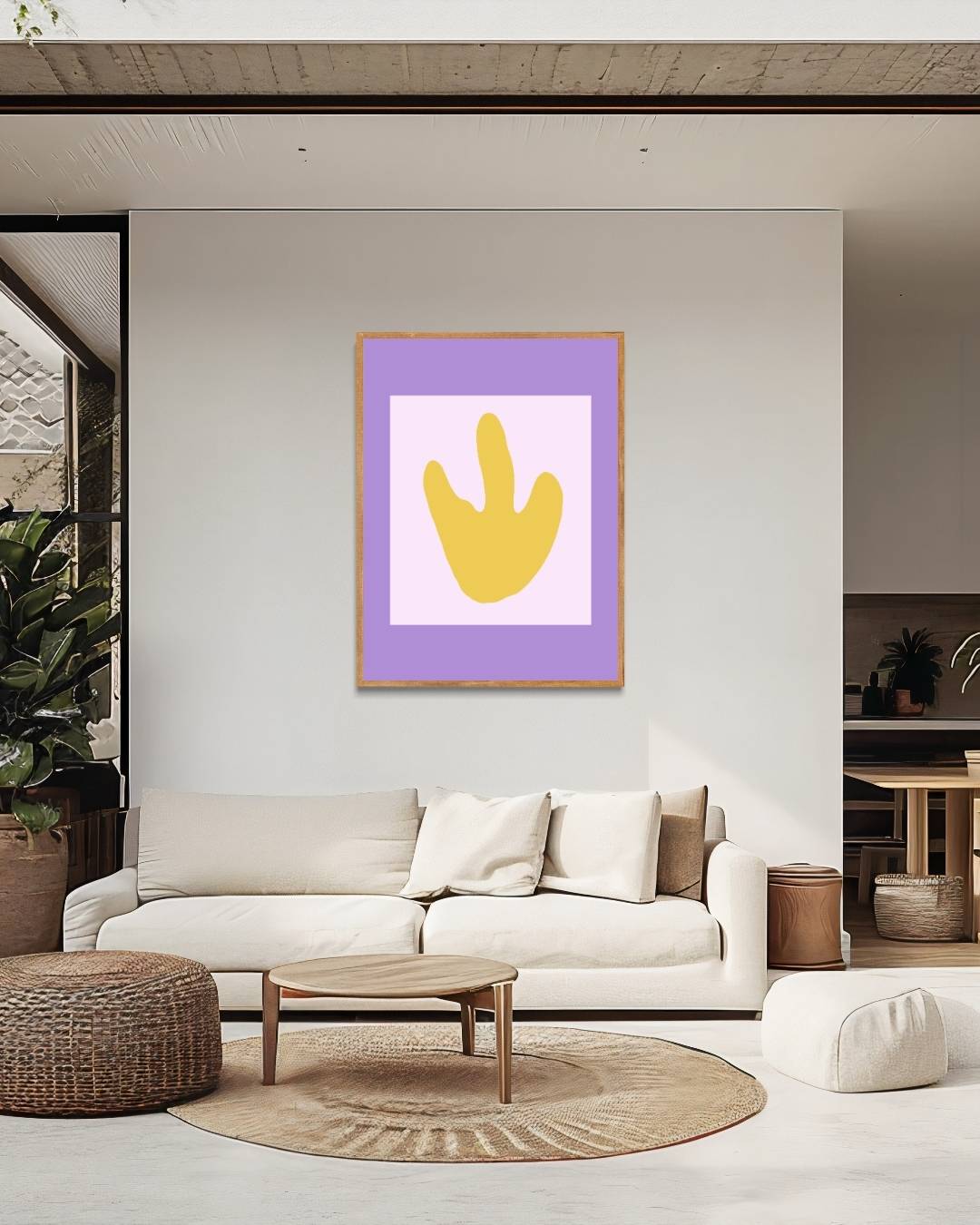 Abstract yellow Poster – staande poster voor modern interieur
