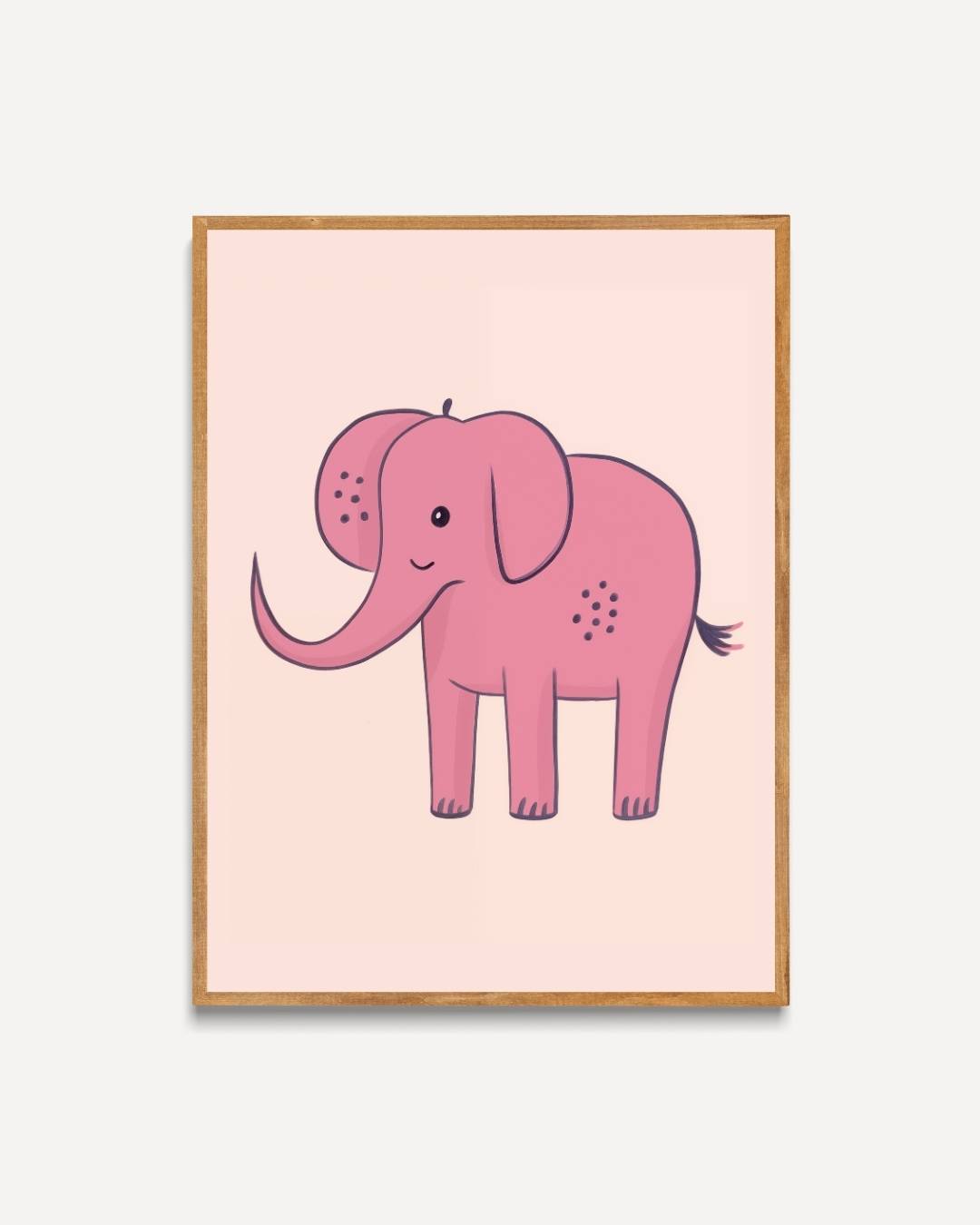 Schattige roze olifant illustratie Poster – portret poster als wanddecoratie