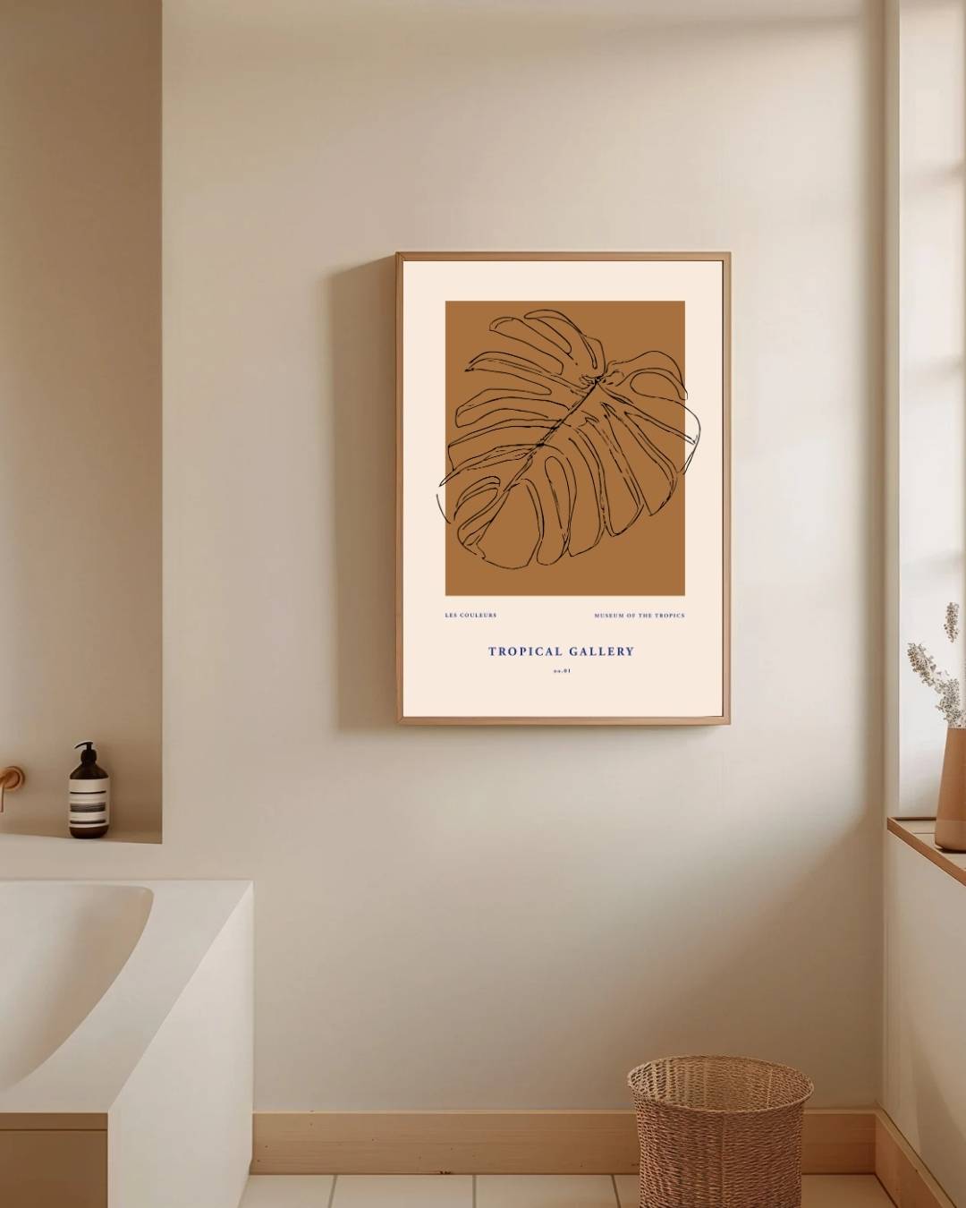 Monstera blad Poster – staande poster voor modern interieur