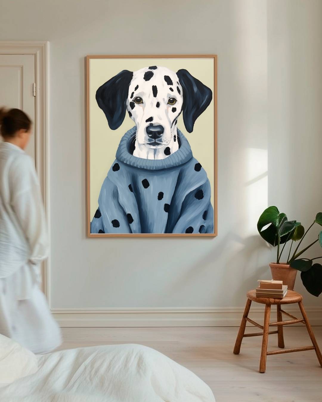 Dalmatier met trui Poster – staande poster voor modern interieur